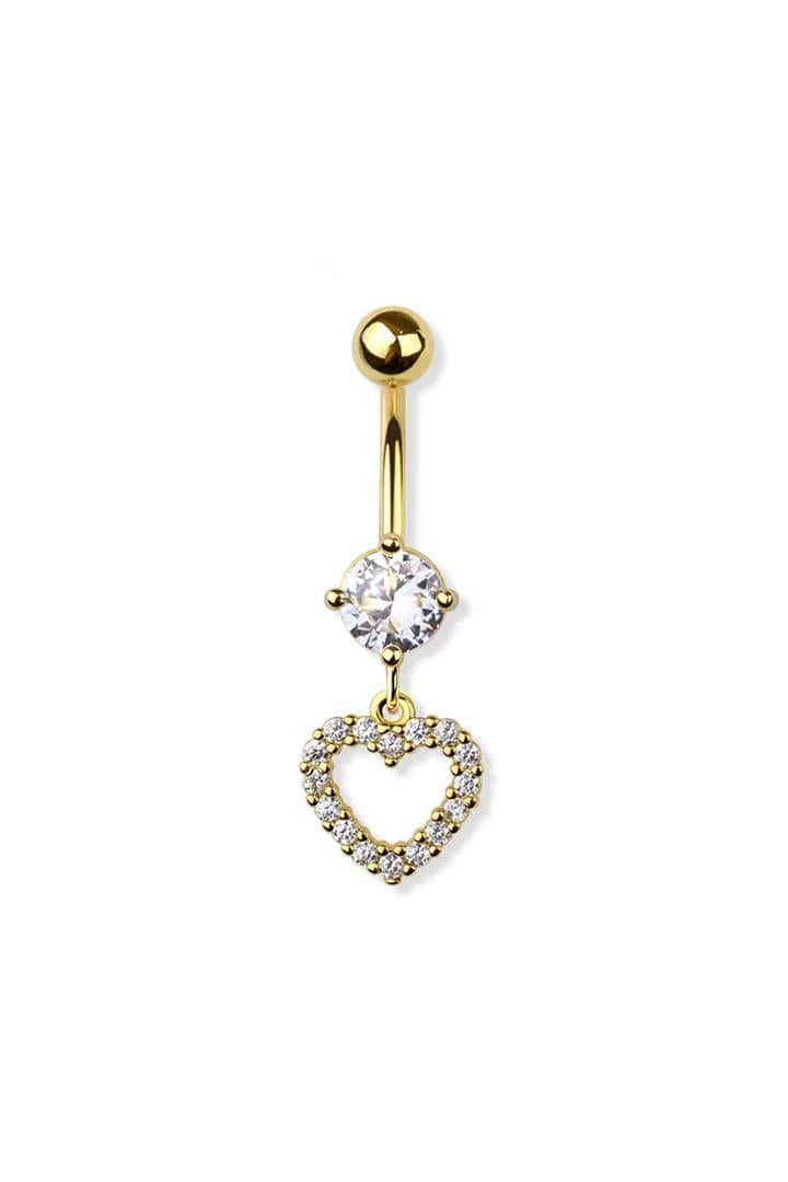 Crytal Heart Bauchnabelpiercing | Gold | Silber - Piercd