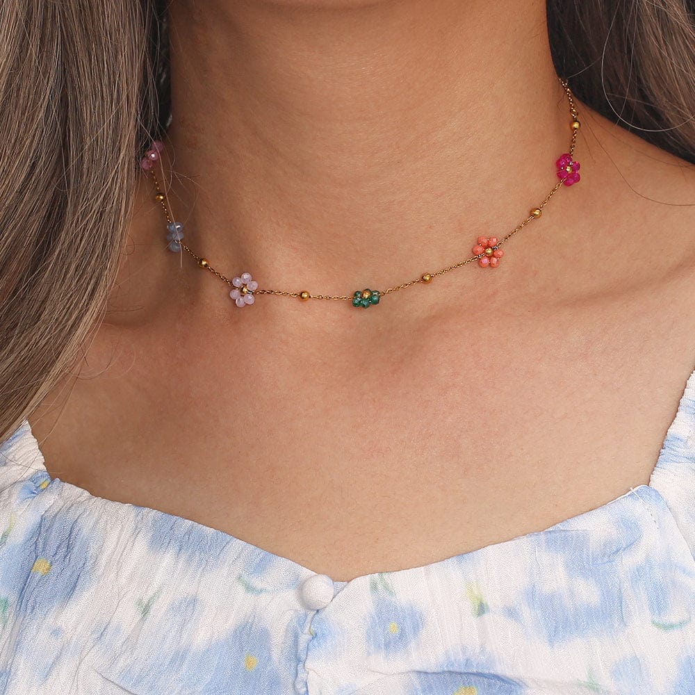 Flashy Flowers Halskette | Gold - Piercd