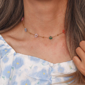 Flashy Flowers Halskette | Gold - Piercd