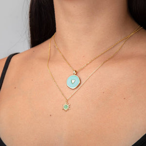 Flashy Heart Halskette | Gold | 4 versch. Farben - Piercd