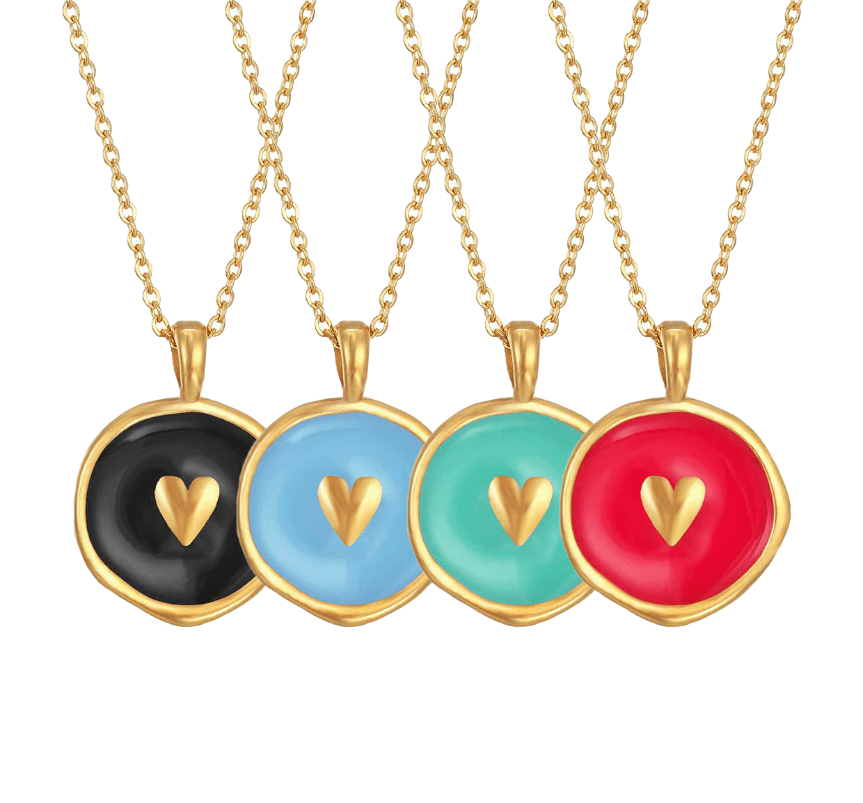 Flashy Heart Halskette | Gold | 4 versch. Farben - Piercd