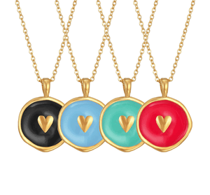 Flashy Heart Halskette | Gold | 4 versch. Farben - Piercd