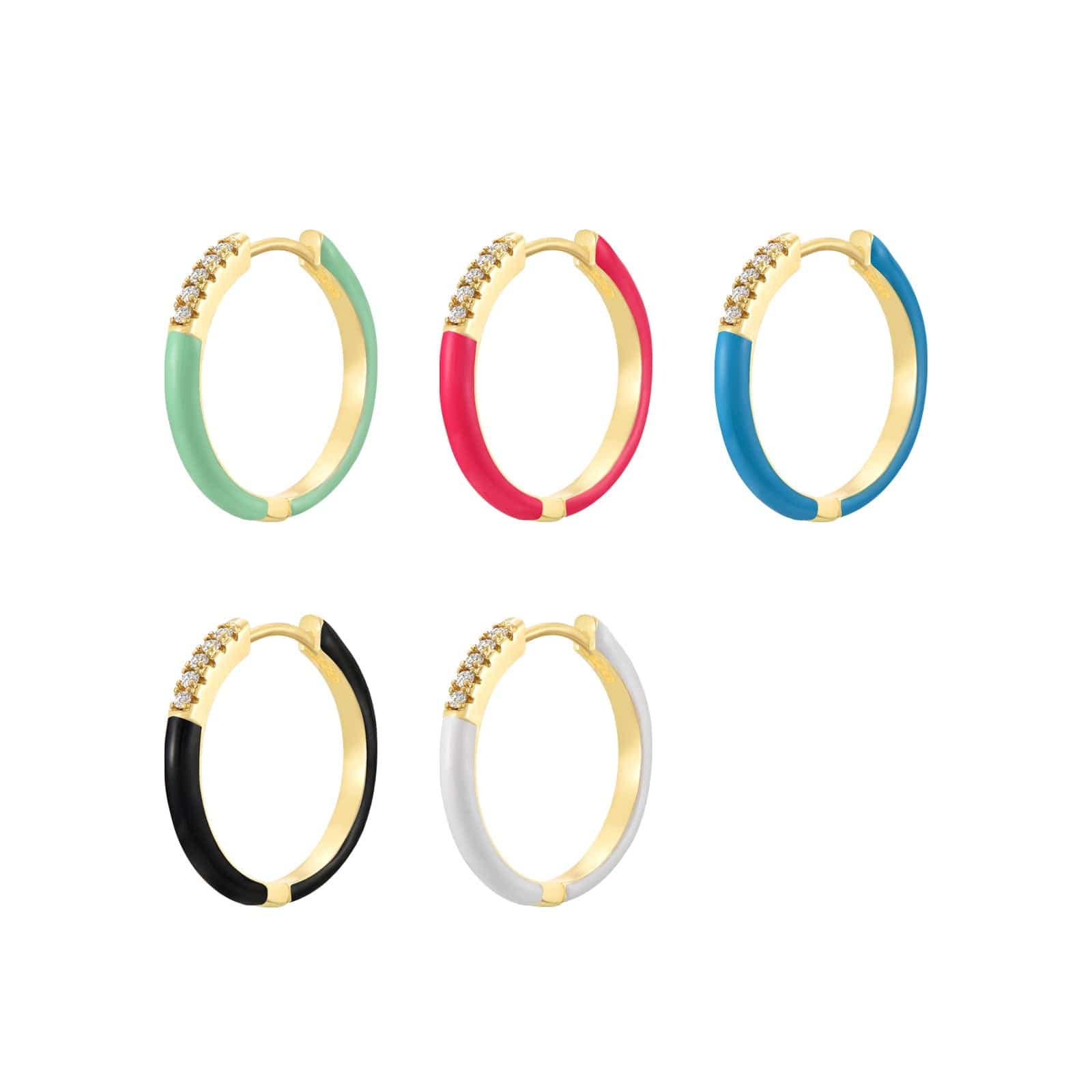 Flashy Sparkling Ohrringe | Gold | Emaille - Piercd