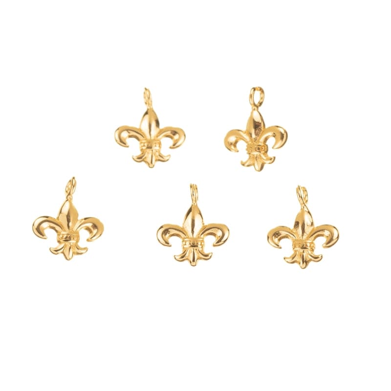 Fleur de Lis Charm | Gold | 5 Stück - Piercd