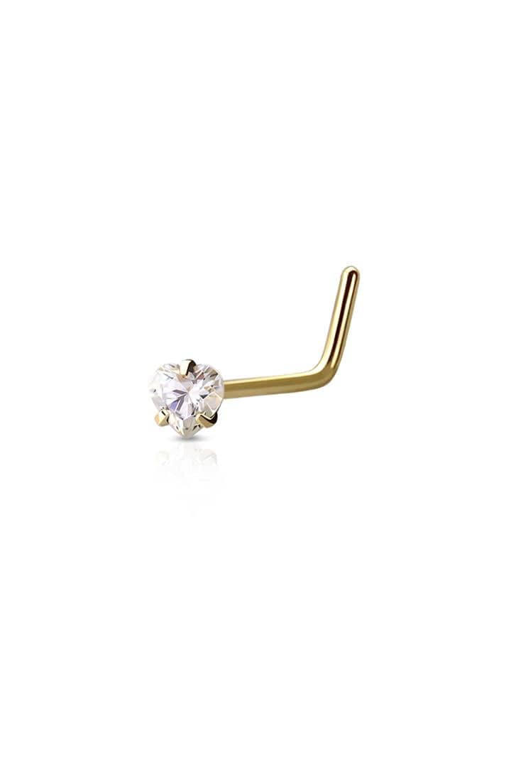 The L Heart Nasenpiercing | Gold | Silber - Piercd