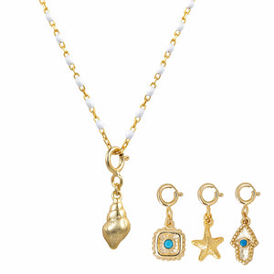 Marisia Halskette | 4 Charms | Gold - Piercd
