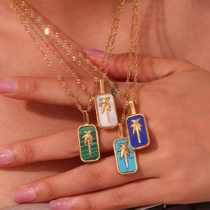 The Palm Halskette | Gold | 4 versch. Farben - Piercd