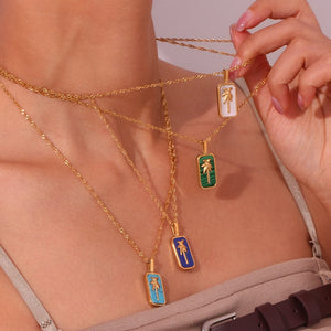 The Palm Halskette | Gold | 4 versch. Farben - Piercd